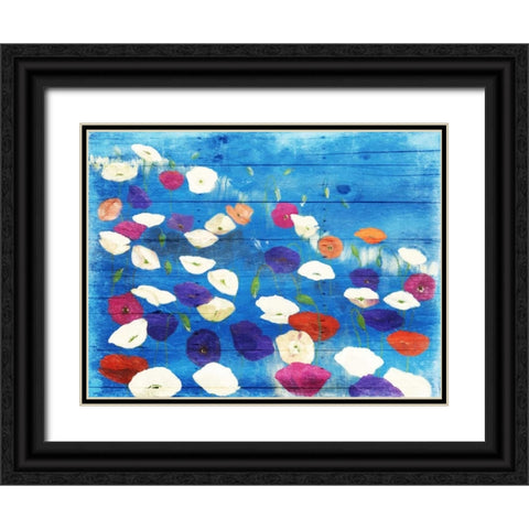 Patch Of Colors Black Ornate Wood Framed Art Print with Double Matting by Grey, Jace