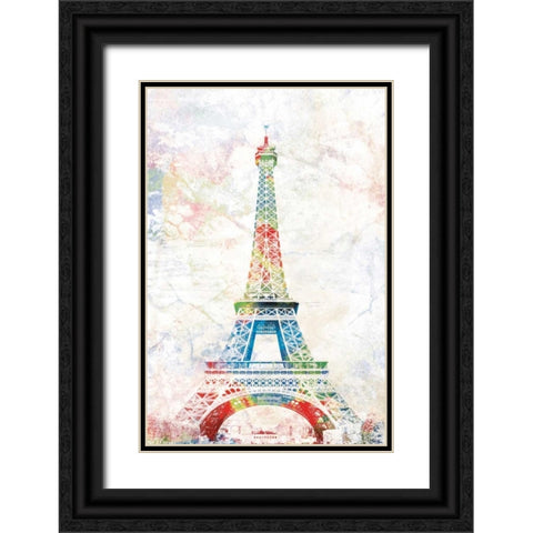 Pop Paris Black Ornate Wood Framed Art Print with Double Matting by Grey, Jace