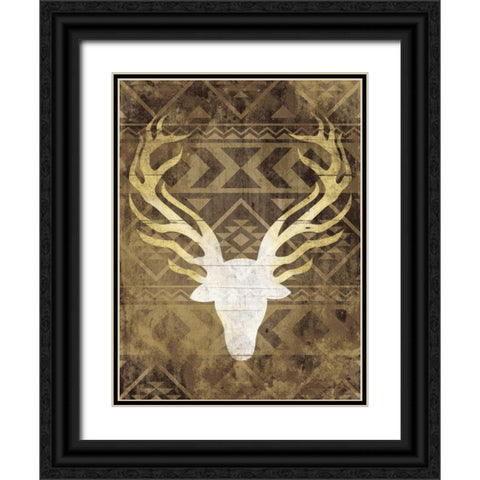 Deer In The Light Black Ornate Wood Framed Art Print with Double Matting by Grey, Jace