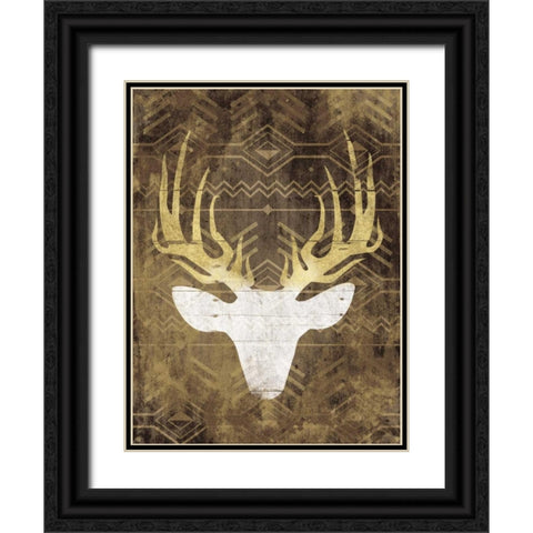 Deer In The Light Mate Black Ornate Wood Framed Art Print with Double Matting by Grey, Jace