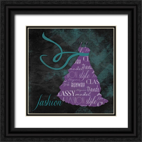 Fashion Black Ornate Wood Framed Art Print with Double Matting by Grey, Jace