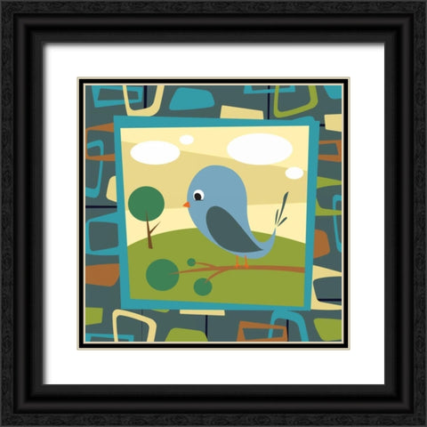 Bird Black Ornate Wood Framed Art Print with Double Matting by Grey, Jace