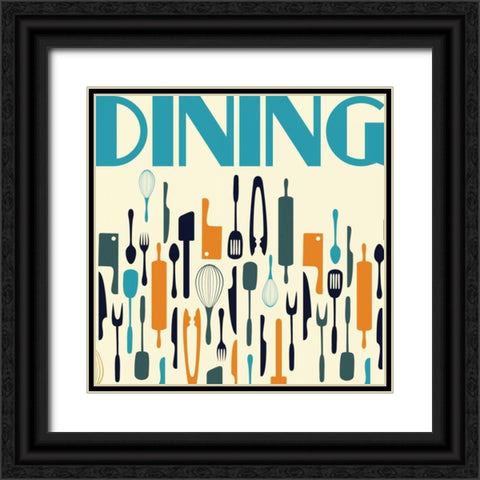 Dining Black Ornate Wood Framed Art Print with Double Matting by Grey, Jace