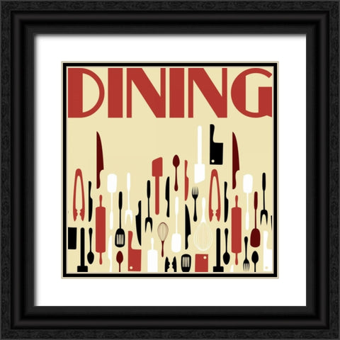 Dining Black Ornate Wood Framed Art Print with Double Matting by Grey, Jace