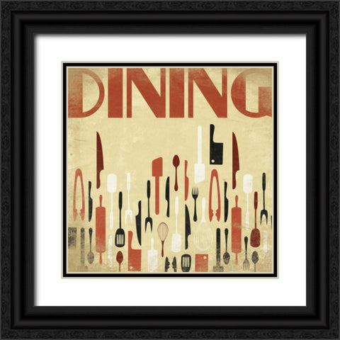 Dining Black Ornate Wood Framed Art Print with Double Matting by Grey, Jace