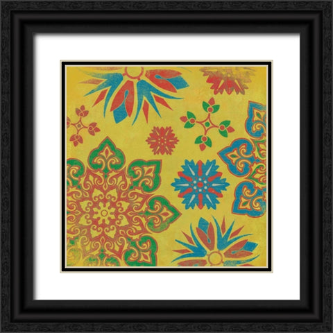 Suzani 6 Black Ornate Wood Framed Art Print with Double Matting by Grey, Jace