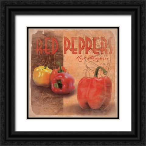 Peppers Black Ornate Wood Framed Art Print with Double Matting by Grey, Jace