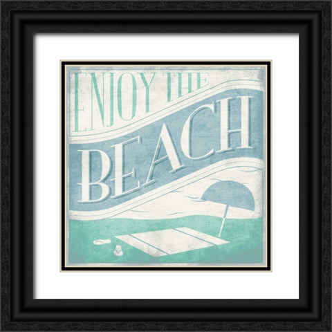Enjoy the beach 2 Black Ornate Wood Framed Art Print with Double Matting by Grey, Jace