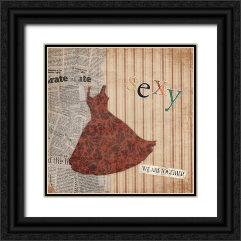 Sexy Black Ornate Wood Framed Art Print with Double Matting by Grey, Jace