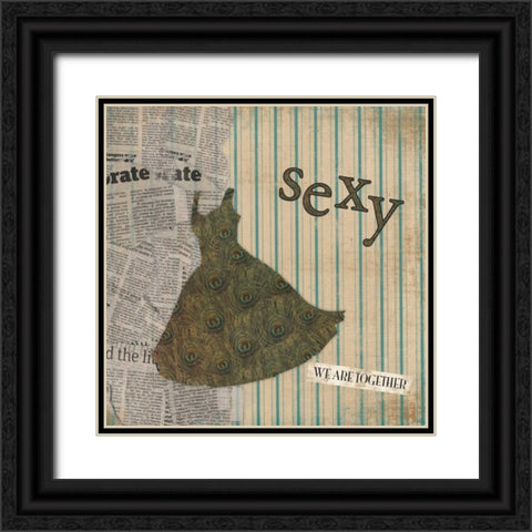 Sexy Black Ornate Wood Framed Art Print with Double Matting by Grey, Jace