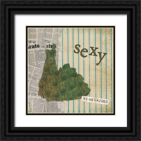 Sexy Black Ornate Wood Framed Art Print with Double Matting by Grey, Jace
