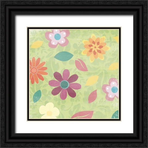 flowers Black Ornate Wood Framed Art Print with Double Matting by Grey, Jace