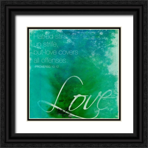 Watercolor Love Black Ornate Wood Framed Art Print with Double Matting by Grey, Jace