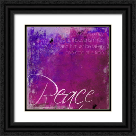 Watercolor Peace Black Ornate Wood Framed Art Print with Double Matting by Grey, Jace