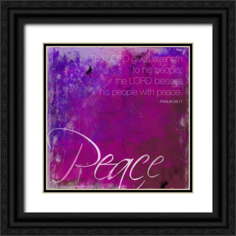 Watercolor Peace Black Ornate Wood Framed Art Print with Double Matting by Grey, Jace