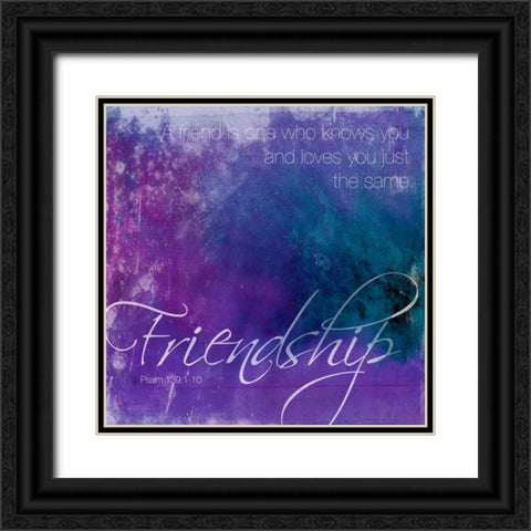 Watercolor Friendship Black Ornate Wood Framed Art Print with Double Matting by Grey, Jace