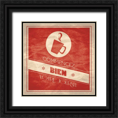 Coffee French 2 Black Ornate Wood Framed Art Print with Double Matting by Grey, Jace