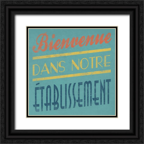 Welcome French Black Ornate Wood Framed Art Print with Double Matting by Grey, Jace