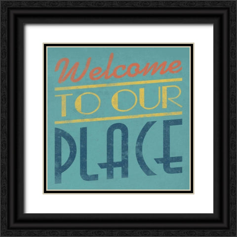 Welcome Black Ornate Wood Framed Art Print with Double Matting by Grey, Jace