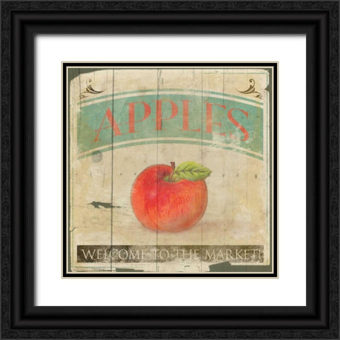 Apples Black Ornate Wood Framed Art Print with Double Matting by Grey, Jace