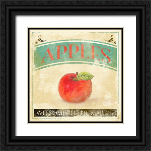 Apples Black Ornate Wood Framed Art Print with Double Matting by Grey, Jace