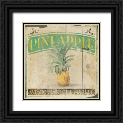 Pineapple Black Ornate Wood Framed Art Print with Double Matting by Grey, Jace