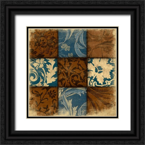9 Patch BLUEBROWN Black Ornate Wood Framed Art Print with Double Matting by Grey, Jace