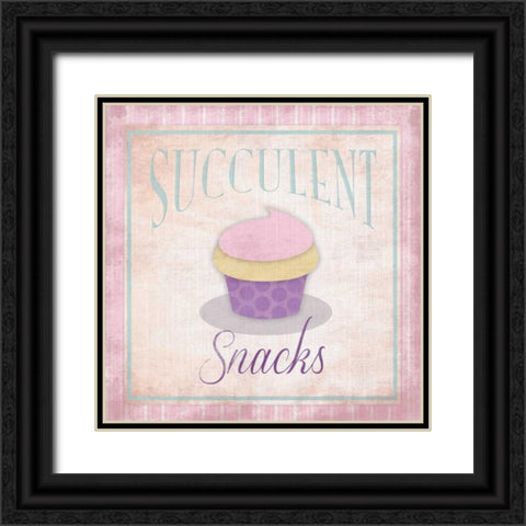 Succulent Snacks Black Ornate Wood Framed Art Print with Double Matting by Grey, Jace