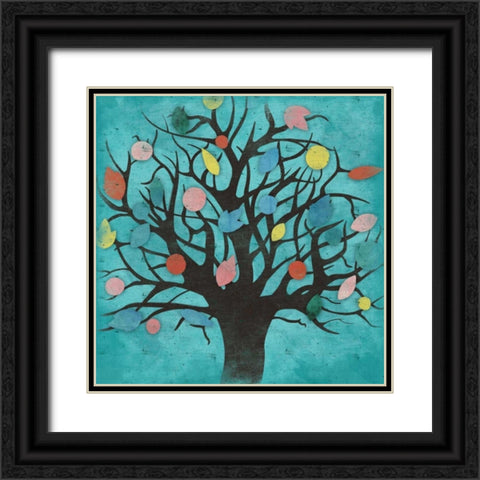 Tree Black Ornate Wood Framed Art Print with Double Matting by Grey, Jace