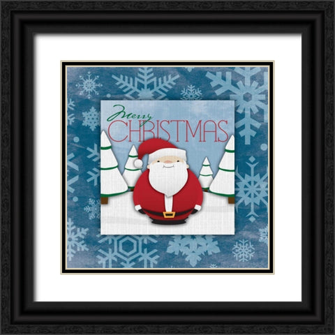 Merry christmas Black Ornate Wood Framed Art Print with Double Matting by Grey, Jace