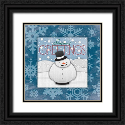 Seasons Greeting Black Ornate Wood Framed Art Print with Double Matting by Grey, Jace