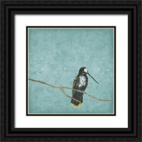 Bird on branch 2 Black Ornate Wood Framed Art Print with Double Matting by Grey, Jace