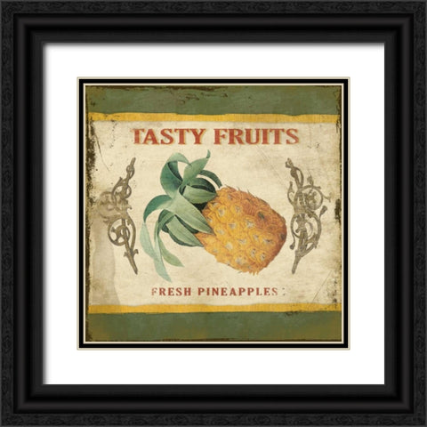 Pineapple Black Ornate Wood Framed Art Print with Double Matting by Grey, Jace