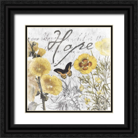 Hope floral Black Ornate Wood Framed Art Print with Double Matting by Grey, Jace