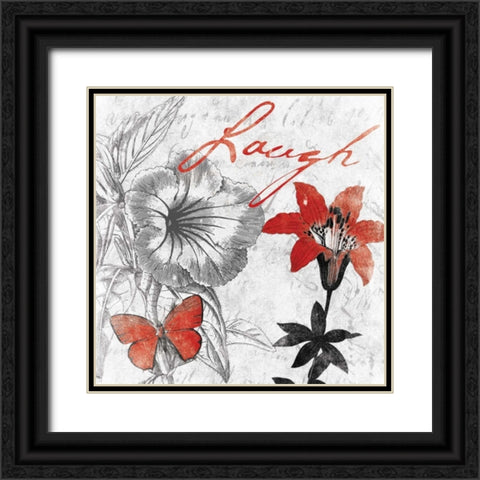 Laugh floral Black Ornate Wood Framed Art Print with Double Matting by Grey, Jace
