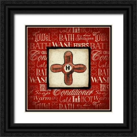 Hot knob Bath Black Ornate Wood Framed Art Print with Double Matting by Grey, Jace