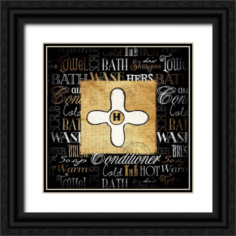 Hot Knob Bath Gold Black Ornate Wood Framed Art Print with Double Matting by Grey, Jace