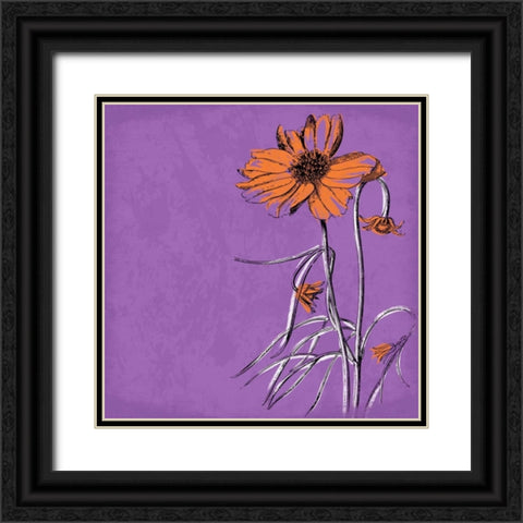 Flowers 2 Black Ornate Wood Framed Art Print with Double Matting by Grey, Jace