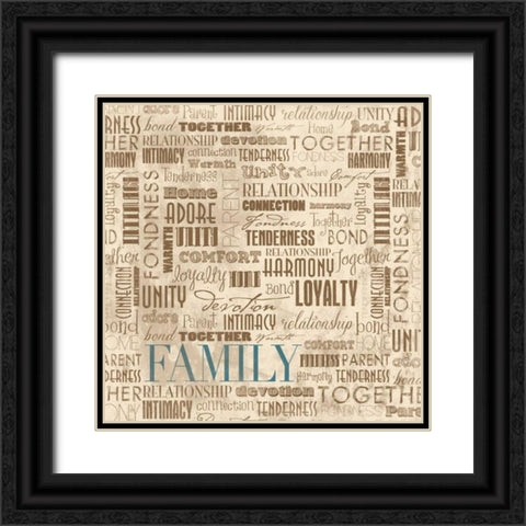 FAMILY Black Ornate Wood Framed Art Print with Double Matting by Grey, Jace