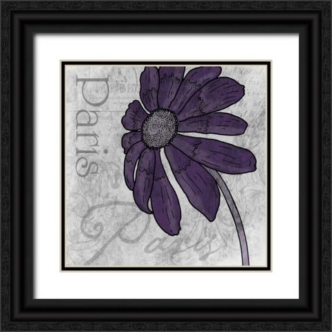 Paris plum Black Ornate Wood Framed Art Print with Double Matting by Grey, Jace
