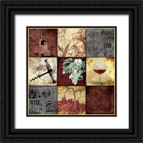 Wine 9 patch Black Ornate Wood Framed Art Print with Double Matting by Grey, Jace