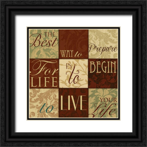9 patch Black Ornate Wood Framed Art Print with Double Matting by Grey, Jace