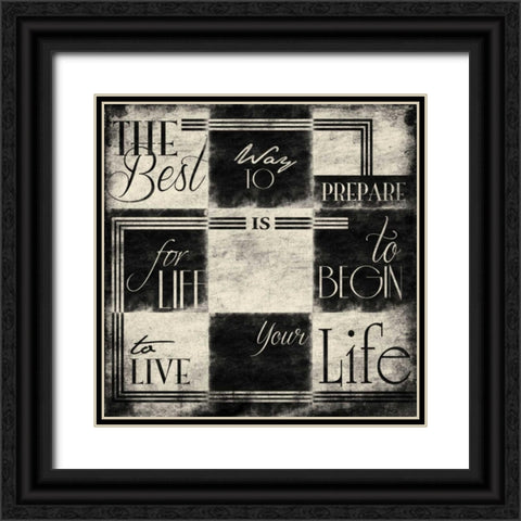 9 patch Black Ornate Wood Framed Art Print with Double Matting by Grey, Jace