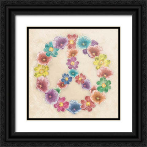 Floral peace Black Ornate Wood Framed Art Print with Double Matting by Grey, Jace
