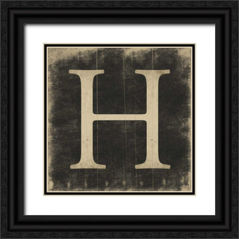 H Black Ornate Wood Framed Art Print with Double Matting by Grey, Jace
