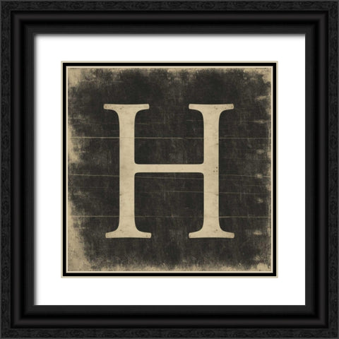 H Black Ornate Wood Framed Art Print with Double Matting by Grey, Jace