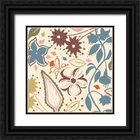 Basic Floral Black Ornate Wood Framed Art Print with Double Matting by Grey, Jace