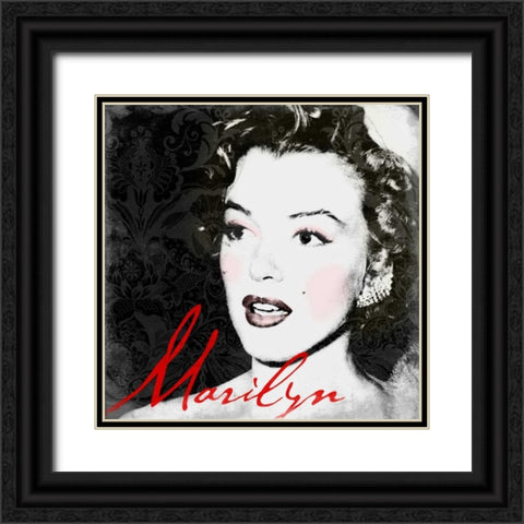 Marilyn Makeup Black Ornate Wood Framed Art Print with Double Matting by Grey, Jace