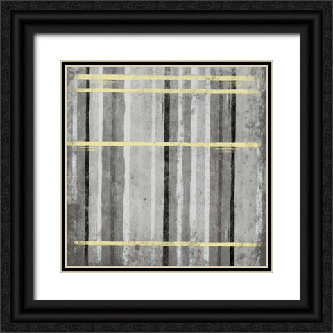 YG Stripes Black Ornate Wood Framed Art Print with Double Matting by Grey, Jace