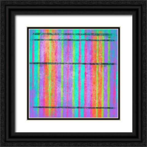 Glow Stripes Mate Black Ornate Wood Framed Art Print with Double Matting by Grey, Jace